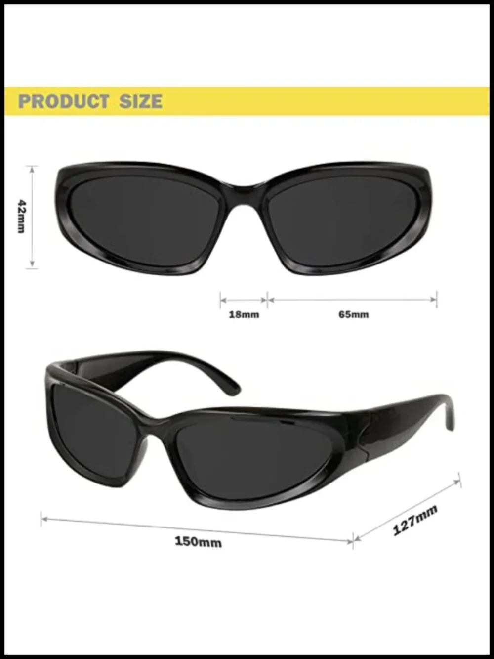 Y2K Wrap Around Polarized Sunglasses for Women HD UV Protection Trendy Retro